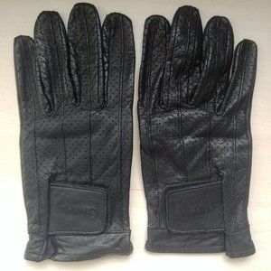 Olympia Perforated Leather Black Motorcycle Gloves Men XL